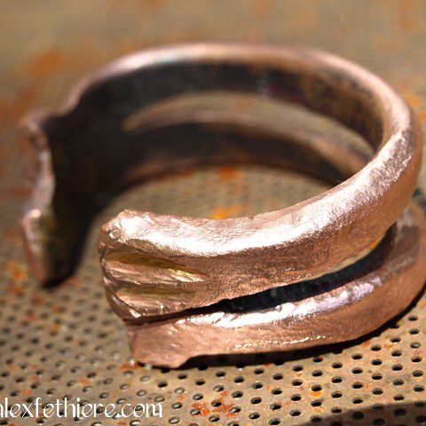Untitled forged copper bracelet